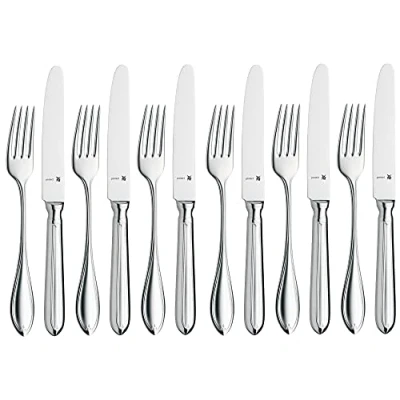 Image of WMF Premiere Cromargan Protect Dessert/Breakfast Cutlery Set for 6 People, Silver, 12 Piece