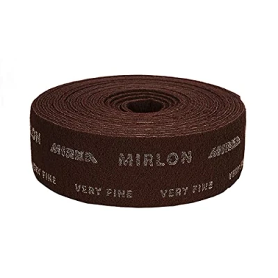 Image of Mirka 8056800137 Mirlon Fibre Cloth 100mm x 10m 360 Grit Grain: Aluminium Oxide Bonding: Resin Backing: Non Woven Coating: Three Dimensional Maroon Pack contains 1 piece