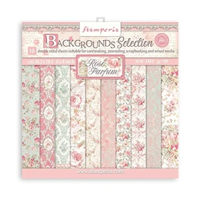 Image of Stamperia International Mini Scrapbooking Pad Rose Parfum Backgrounds