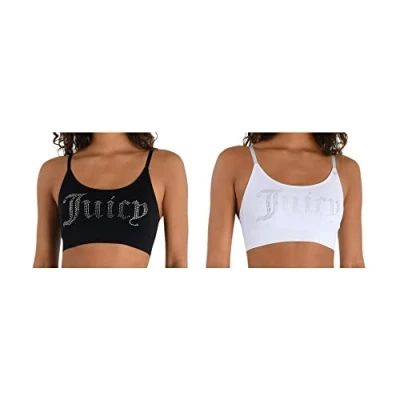 Image of Juicy Couture 2 Pack Seamless Comfort Bra, Black/White, L