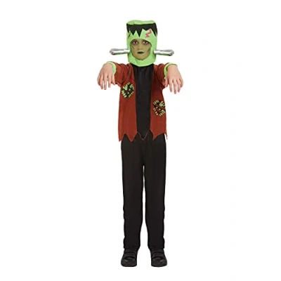 Image of HENBRANDT Children’s Scary Monster with Neck Bolts Fancy Dress Costume Mad Scientist’s Creature Gothic Horror Kids Size Small Ages 4 6 Halloween for Boys