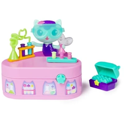 Image of Gabby’s Dollhouse, Celebration Series MerCat Bobble Figure with Dollhouse Furniture and Accessories, Kids’ Toys for Girls &amp; Boys Aged 3 Up
