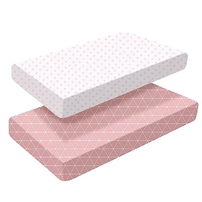 Image of 2 x Cot Fitted Crib Sheets Bedding for bed Soft Breathable Comfortable Baby Sheet Set Boys Girls Neutral,140 70 Fits Standard Toddler Mattress
