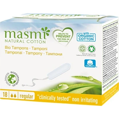 Image of masmi Disposable Tampons without Applicator, Regular (Pack of 18)