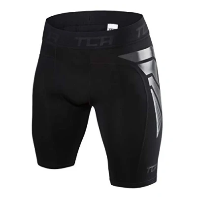 Image of TCA Men&#039;s CarbonForce Pro Compression Base Layer Shorts Thermal Under Gear Black Stealth, S