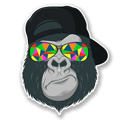 Image of 2 x 15cm/150mm Gorilla Vinyl Sticker Decal Laptop Travel Luggage Car Bike Sign Fun #6696