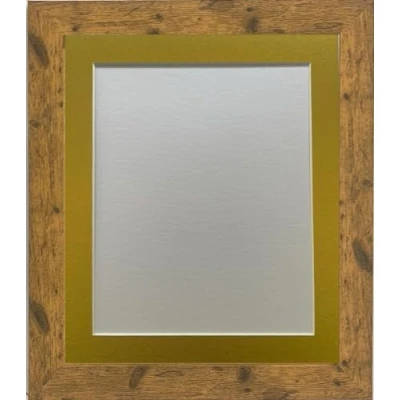 Image of FRAMES BY POST Studio Antique Wood Picture Photo Frame with Gold Mount A2 for Image Size A3