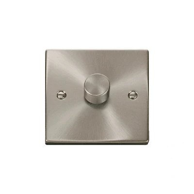 Image of Click Deco 1 Gang 2 Way 100W LED Dimmer Switch Satin Chrome