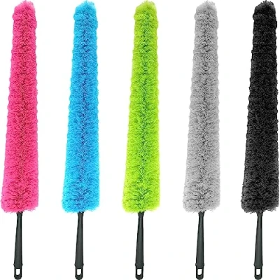 Image of Smith’s® Premium Microfibre Radiator Cleaning Brush Black Extra Long Reach (80cm) Slim, Strong &amp; Flexible Duster Washable Multi Purpose Cabinets, Skirting Boards, More!