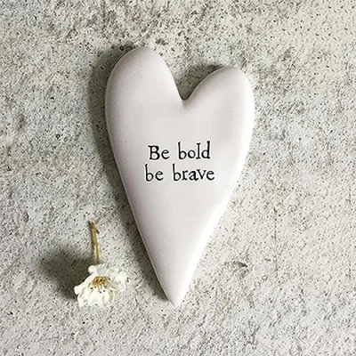 Image of Be Bold Brave Little Ceramic Heart Token Mini Gift Cracker Filler