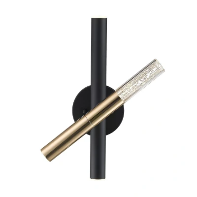 Image of One Integrated LED Wall Lamp, French Gold, Clear