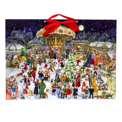 Image of The Christmas Market Advent Calendar Large Traditional Picture Paper