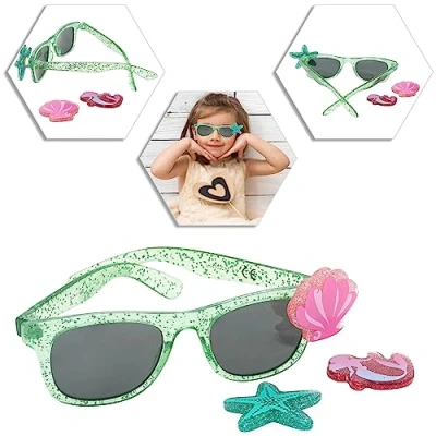 Image of HOVUK 13cm Disney Princess Sunglasses, Kids Sunglasses for Outdoor Activities, 400UV Rays Protection Summer Accessories 3+Y