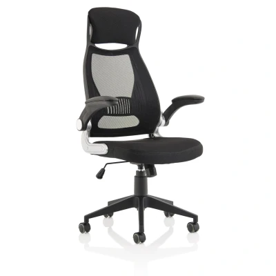 Image of Saturn High Mesh Back Black Executive Office Chair with Arms