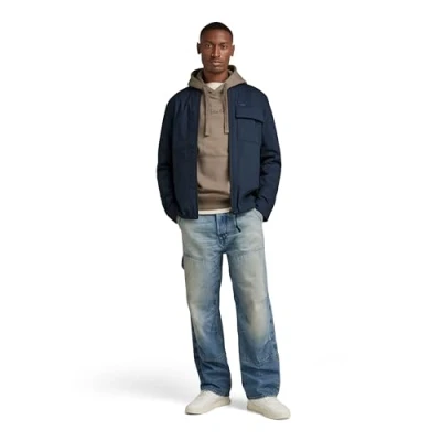 Image of G STAR RAW Men&#039;s Lofty pdd Blue Quilted Overshirt, M