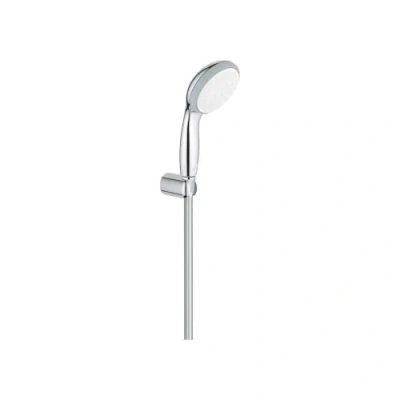 Image of GROHE Vitalio Go 100 Hand Shower Set (Rain Spray 10 cm with Anti Limescale System and Silicone Ring, Hose 1.75 m, Wall Holder, Min. Recommended Pressure 1.0 Bar), Chrome, 26198000