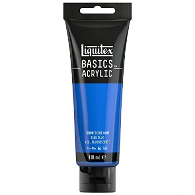 Image of Liquitex Basics Acrylic Paint, Fluorescent Blue, 118 ml Tube
