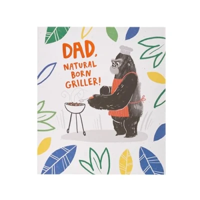 Image of UK Greetings Father&#039;s Day Card for Dad Gorilla BBQ Design