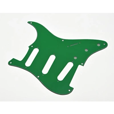 Image of KAISH 8 Hole Vintage ST/Strat Style SSS Pickguard ST Guitar Pick Guard Scratch Plate for Stratocaster/Strat Green 3 Ply