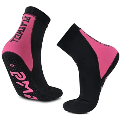 Image of Playwell Martial Arts/MMA School Tatami Indoor Ladies Mat Grappling Foot Socks Black/Pink (Medium)