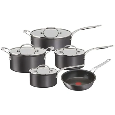 Image of Tefal Jamie Oliver Cook&#039;s Classics 5 Pieces Non Stick Pots &amp; Pans Set,24cm Frying Pan,18cm Saucepan plus lid,20cm lid,24cm Stewpot lid,26cm Deep Sautépan lid,Oven Safe,H9125S44
