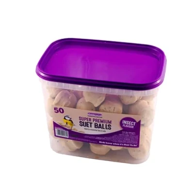 Image of Suet To Go Insect Balls 50 Pack (85g per Ball) Premium Wild Bird Food Tub