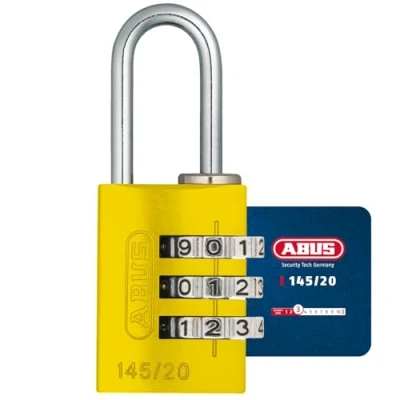 Image of Padlock combination aluminum 20mm yellow