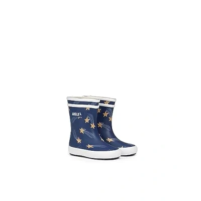 Image of Aigle Boy&#039;s Unisex Kids Baby FLAC PLAY2 Rain Boot, Blue, 2 UK Child
