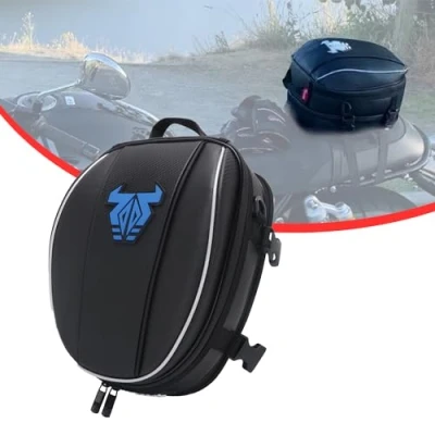 Image of Motorcycle Bag,Waterproof Tail Bag Luggage Storage Seat Saddle Bags Multifunctional for most of Dirt Bike Dual Sport Enduro Blue