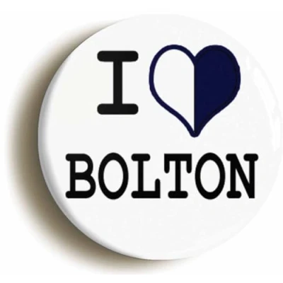 Image of Ozorath I Heart Love Bolton Button Badge (1inch / 25mm diameter)