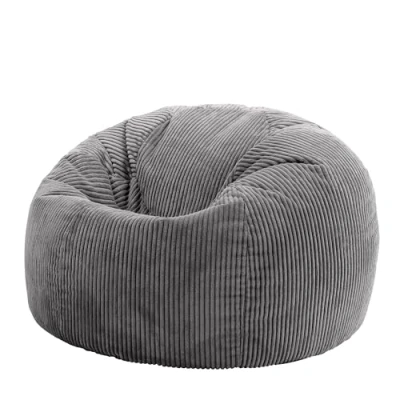 Image of icon Kingston Large Bean Bag, Jumbo Cord Dawn Grey, Bag Chair for Adults with Filling Included, Comfortable Lounging All Ages