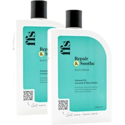 Image of 2x 150ml Repair &amp; Soothe Post Shave Body Creams for Women w/Shea Butter, Almond Oil, Coconut Butter Paraben Cruelty Free Moisturiser Dry Skin FFS Beauty Sensitive