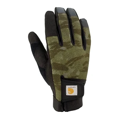 Image of Carhartt Men&#039;s Synthetic Leather High Dexterity Touch Sensitive Secure Cuff Glove Cold Weather, Basil Blind Fatigue Camo, X Large