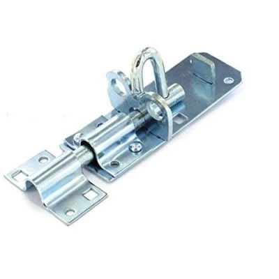 Image of Dunnet Tools® 4&quot;, 6&quot;, 8&quot; Brenton Bolt Sliding Padlock Shed Gate Door Safety Dead for Doors Gates Home Garden. Available in Black or Zinc (4&quot;, Zinc)