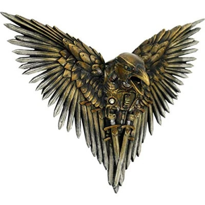 Image of Nemesis Now D1975F6 Blade Raven Wall Plaque 27cm Bronze, Polyresin, One Size