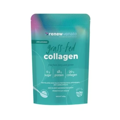 Image of RenewVenate Grassfed Collagen Powder Premium Hydrolyzed Protein for Hair, Skin, Nails &amp; Joint Support Non GMO, Gluten Free, Keto Friendly 400g