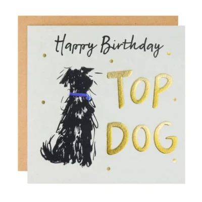 Image of Cardology Dog Birthday Card Happy Top Card, Battersea Dogs &amp; Cats Home Charity Officially Licensed