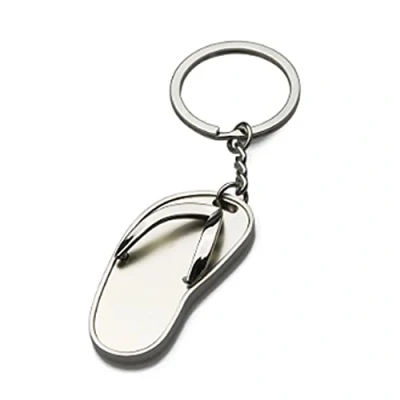 Image of ARFUKA Keyring 3D Slipper Metal Keychain Flip Flops Pendant Key Chain Ring Women Men Gift for Christmas and Birthday