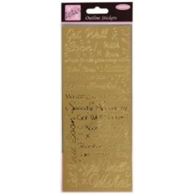 Image of Anitas Outline Stickers, Get Well Soon, Gold, For Scrapbooking, Card Making, Kids Play, Homework, Art, Craft, Embelish, Decorative, Paper, Card, Glass, Metal, Plastic, Foam