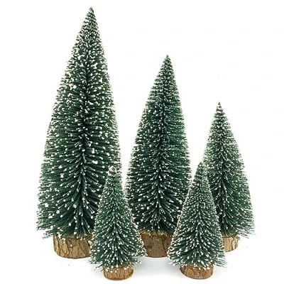 Image of Small Christmas Tree,Mini Tree, Pine Tree with Wooden Bases for Xmas Holiday Party Home Tabletop Decor(Green)
