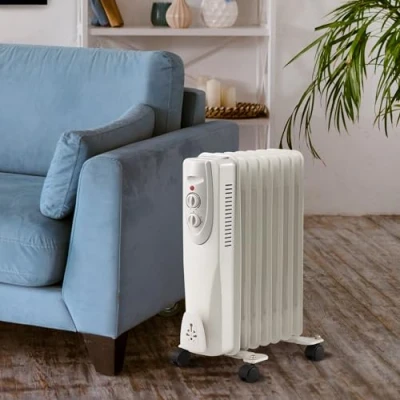 Image of Oil Filled Radiator, 3 Heat Settings and Thermostat Timer, Overheat Safety Cut off, Portable Heater with Quiet Operation (1 x White 7 Fin)