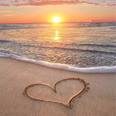 Image of Vicloon DIY 5D Diamond Painting Kits, Full Drill Beach Love Painting, View by Number Kits for Relaxation, Parent Child Activity and Home Wall Decor Gift (30 * 40cm)
