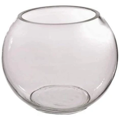 Image of Clear Glass Fish Bowl Vase Centrepiece Bubble Ball Home Office Wedding Snowman 15cm, 20cm, 25cm (20cm)