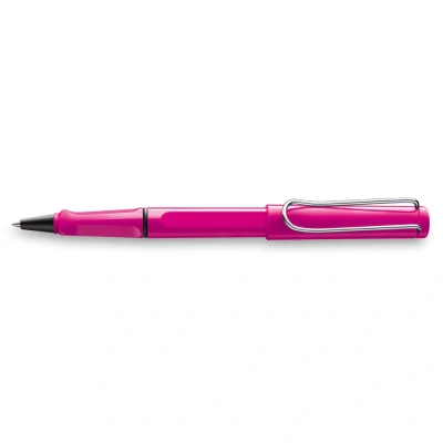 Image of Lamy safari pink rollerball Pen with ergonomic grip &amp; line width M for pleasant long writing made of robust ASA plastic including refill 63 in blue