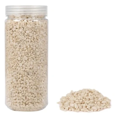 Image of HEKU Coarse grained decorative granules in cream, approx. 750 g, versatile, ideal for weddings and craft projects, resealable tin