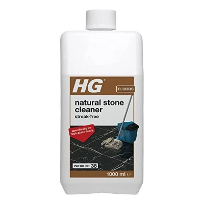 Image of HG Natural Stone Cleaner 38, Streak Free Concentrated Mopping Solution, Polished Marble &amp; Tile Restorer for Regular Thorough Safe Quick Cleaning 1 Litre (382100106), Package may vary
