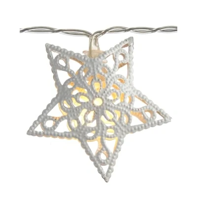 Image of WeRChristmas Star Light String Christmas Decoration with 10 LED Lights White