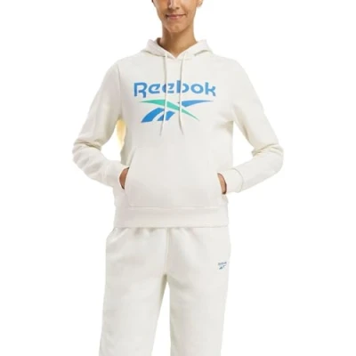 Image of Reebok IDENTITY BIG LOGO FLEECE HOODIE VINTAGE CHALK Female TRAINING TRACK TOPS
