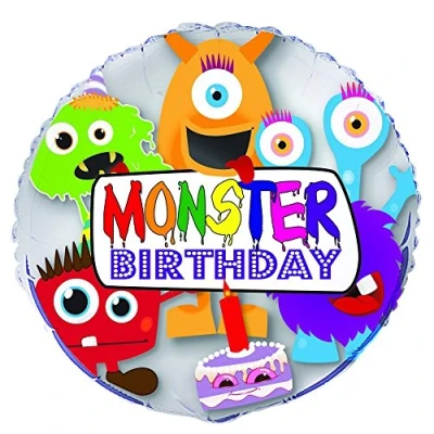 Image of Unique Party 56703 18&quot; Foil Monster Birthday Balloon
