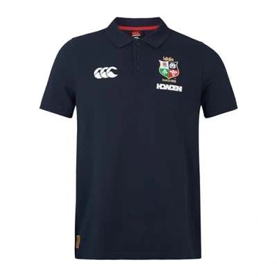 Image of 2024 2025 British and Irish Lions Pique Polo Shirt (Navy), Small 36&quot; Chest (92cm)
